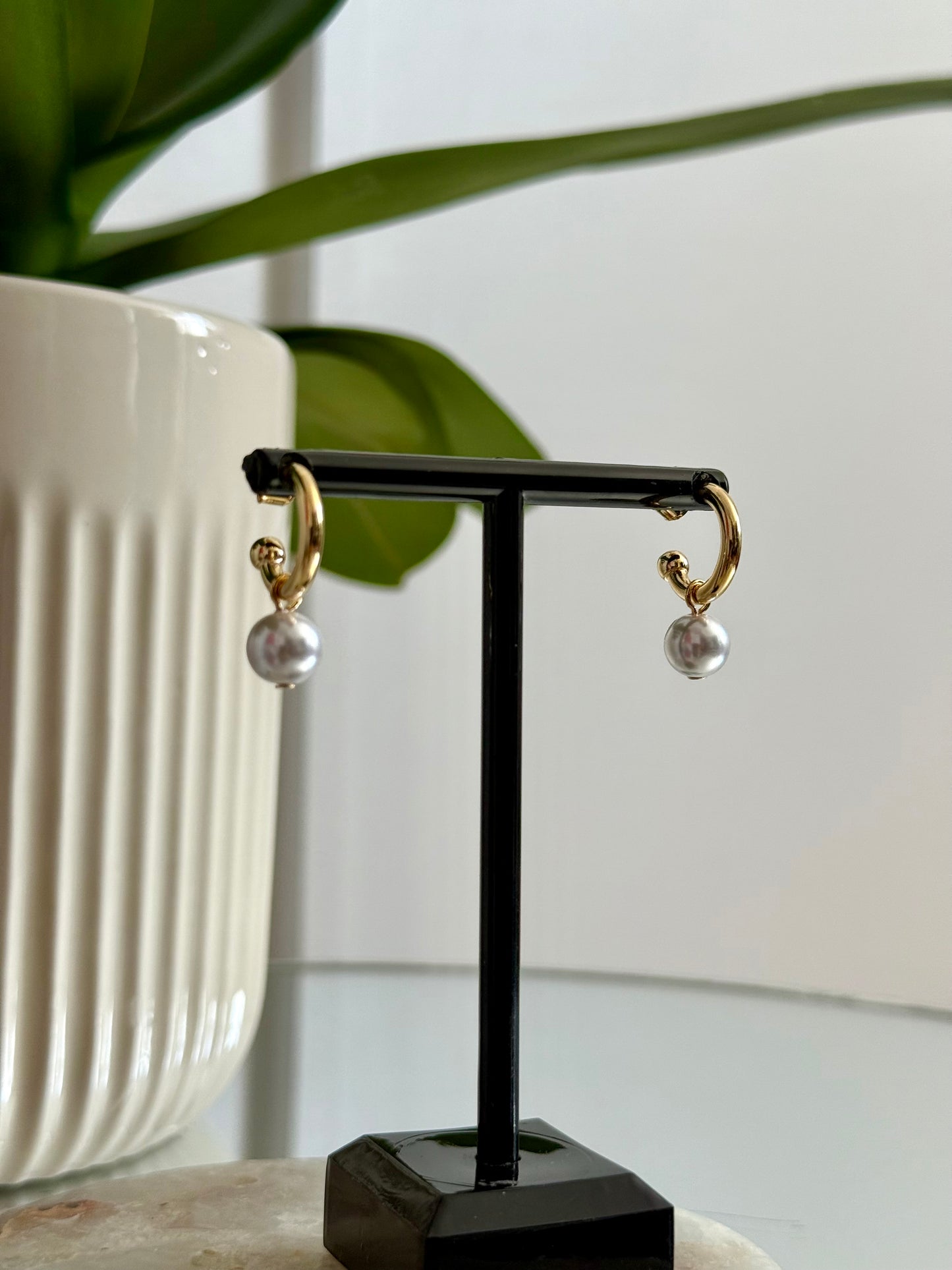 Precious Pearl Hoop Earrings