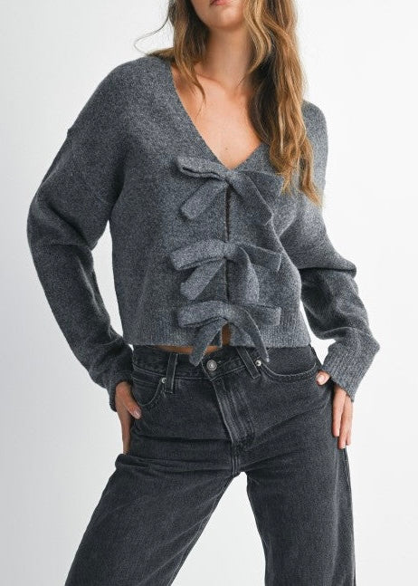 Paulina Bow Knit Sweater Top