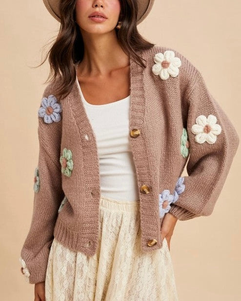 Wendy Knitted Floral Cardigan