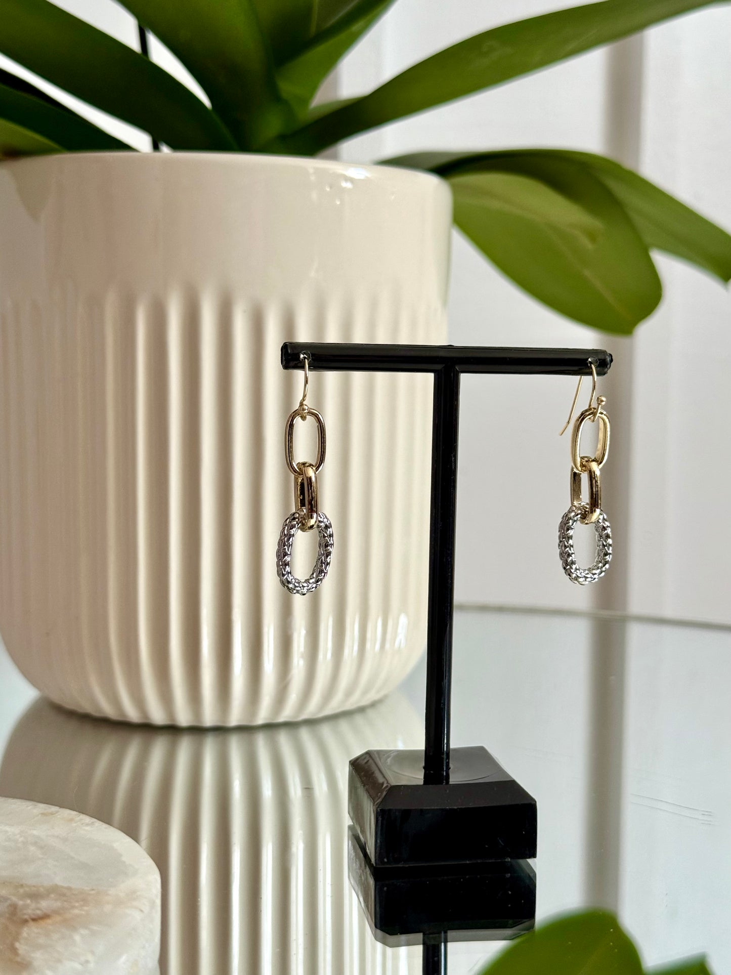 Two Tone Chain Earrings
