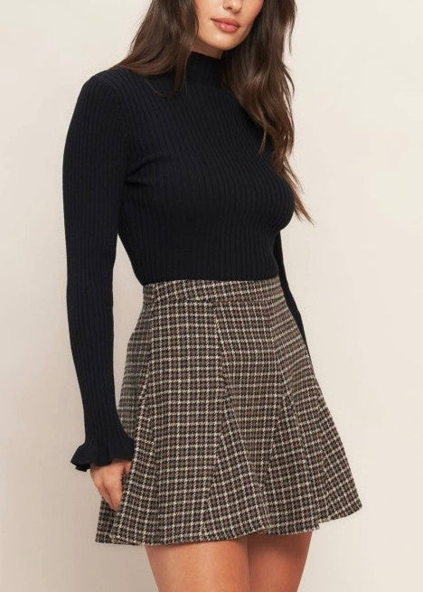 Gabriela Plaid Tweed Skirt