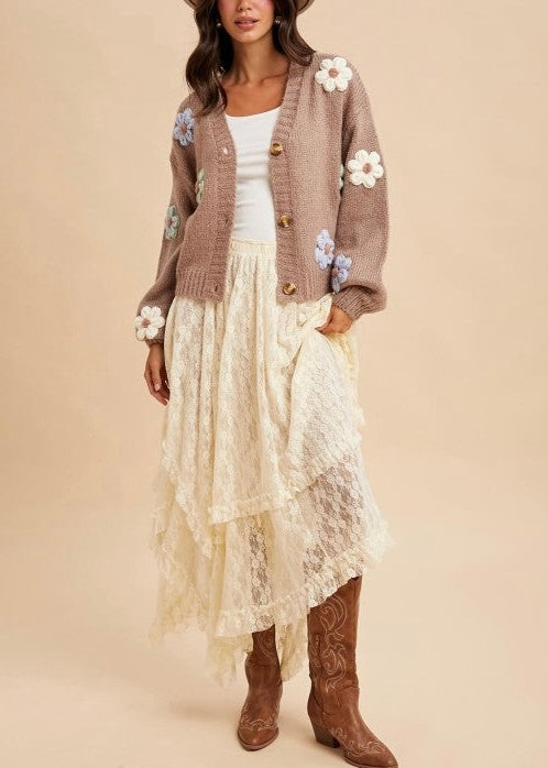 Wendy Knitted Floral Cardigan
