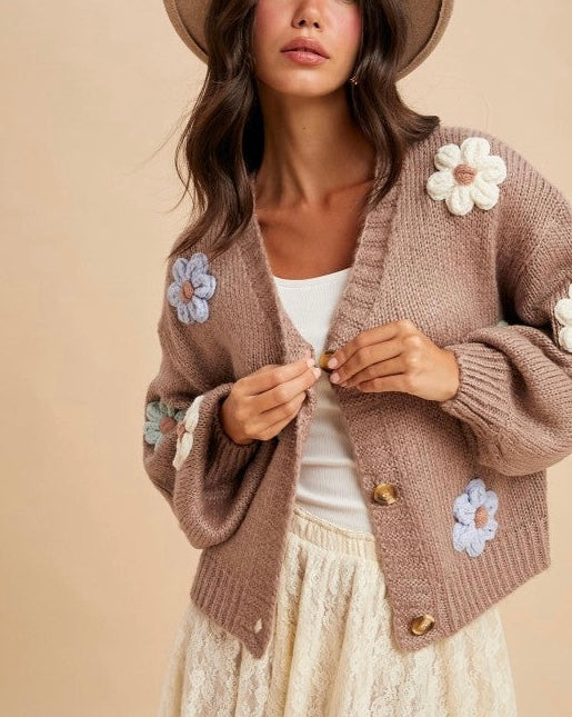 Wendy Knitted Floral Cardigan