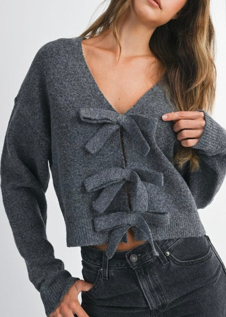 Paulina Bow Knit Sweater Top