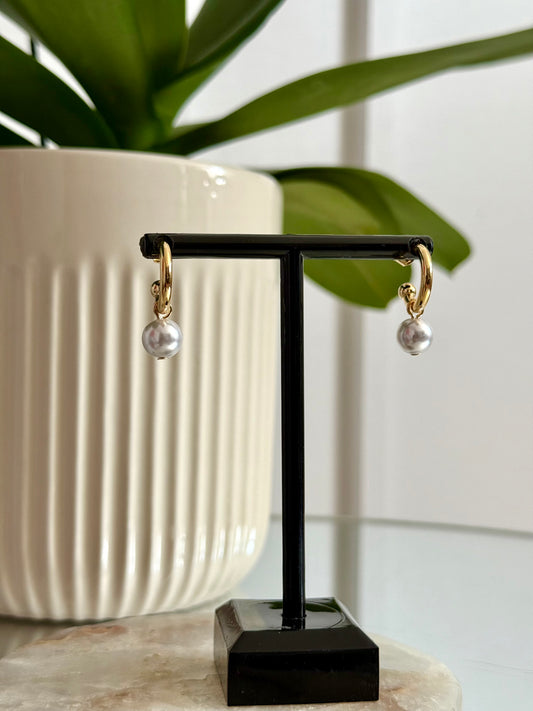Precious Pearl Hoop Earrings
