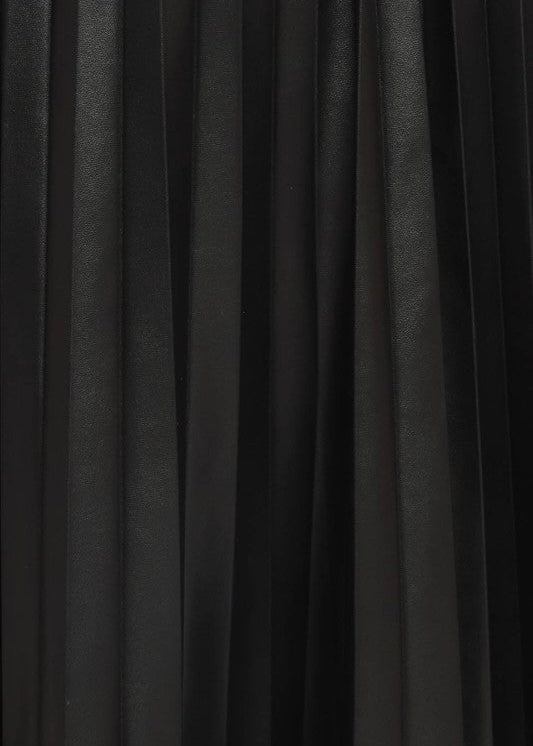 Jesse Faux Leather Pleated Midi Skit