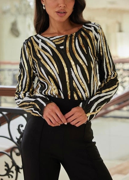 Elani Sequin Print Bodysuit