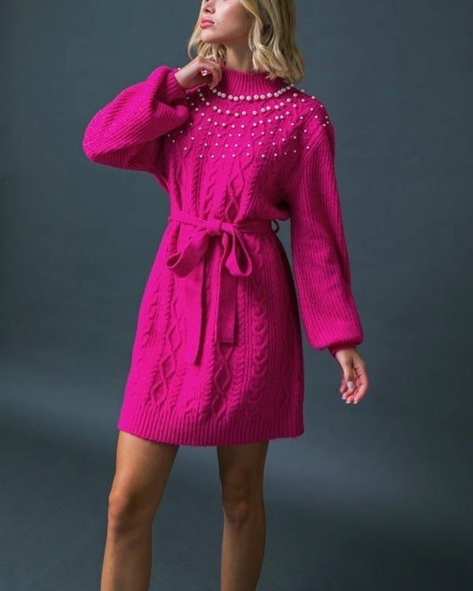 Sophia Pearl Sweater Dress