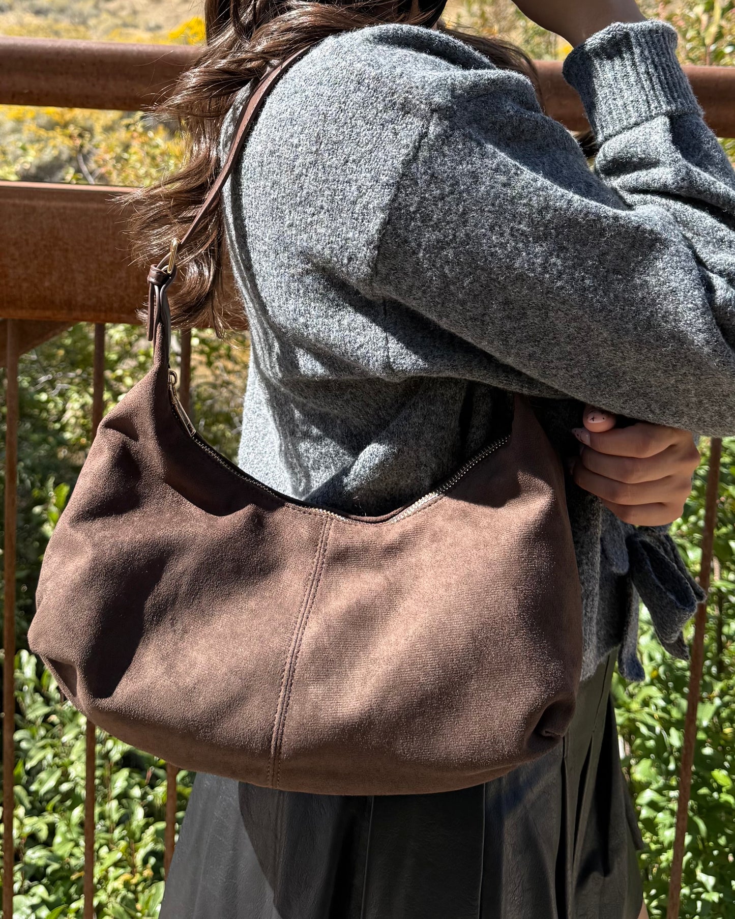 Suede Chic Shoulder Bag - Available in 2 colors