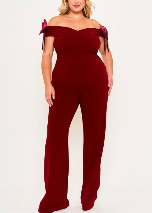 Sonia Bow Jumpsuit - Plus Size