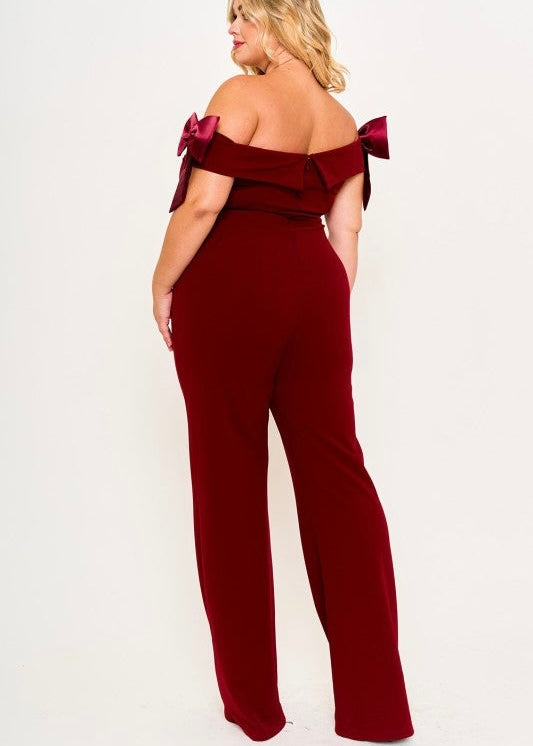 Sonia Bow Jumpsuit - Plus Size