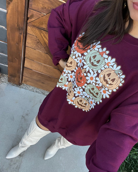 Daisy Pumpkin Crewneck Sweatshirt