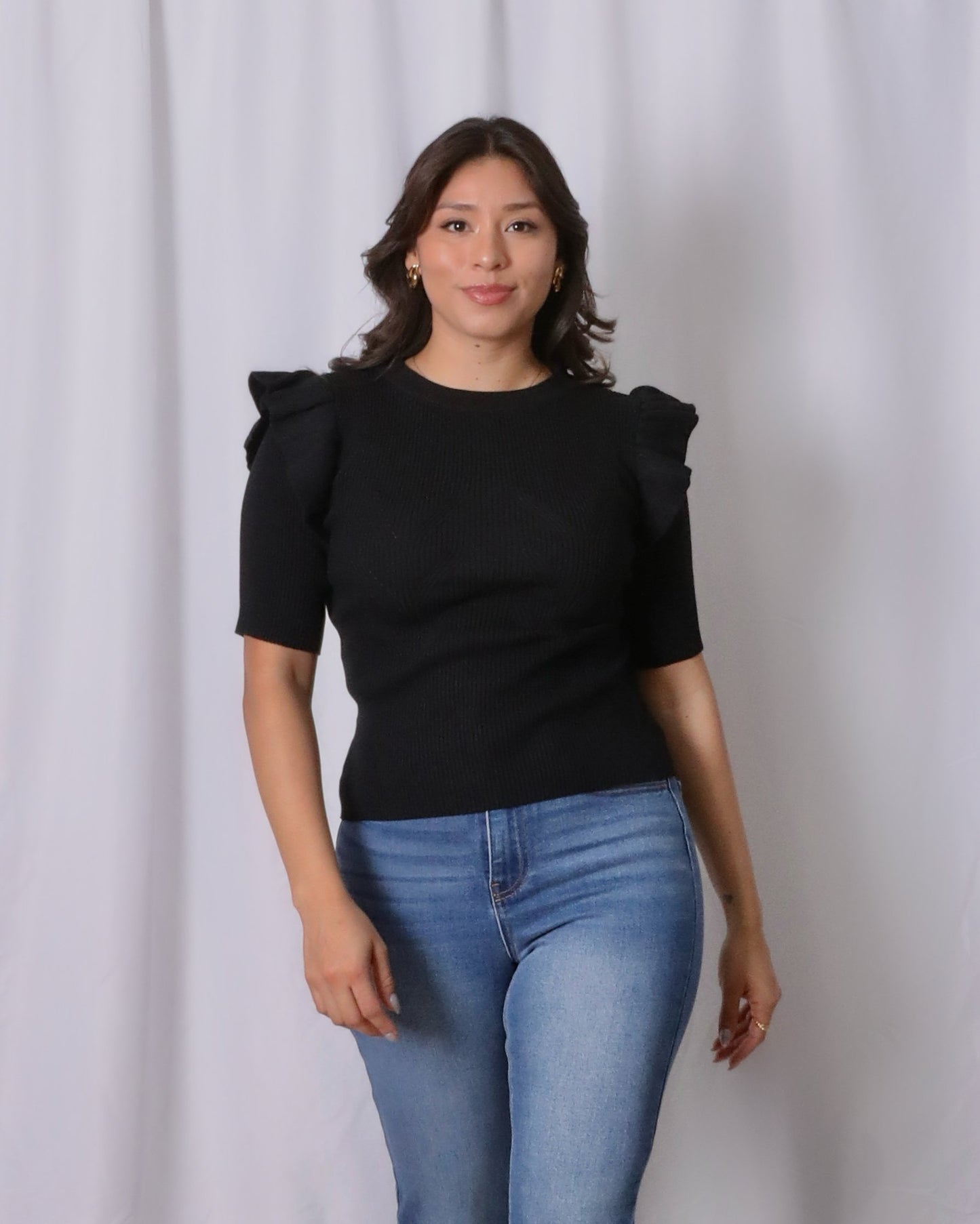 Estella Knit Top-Black