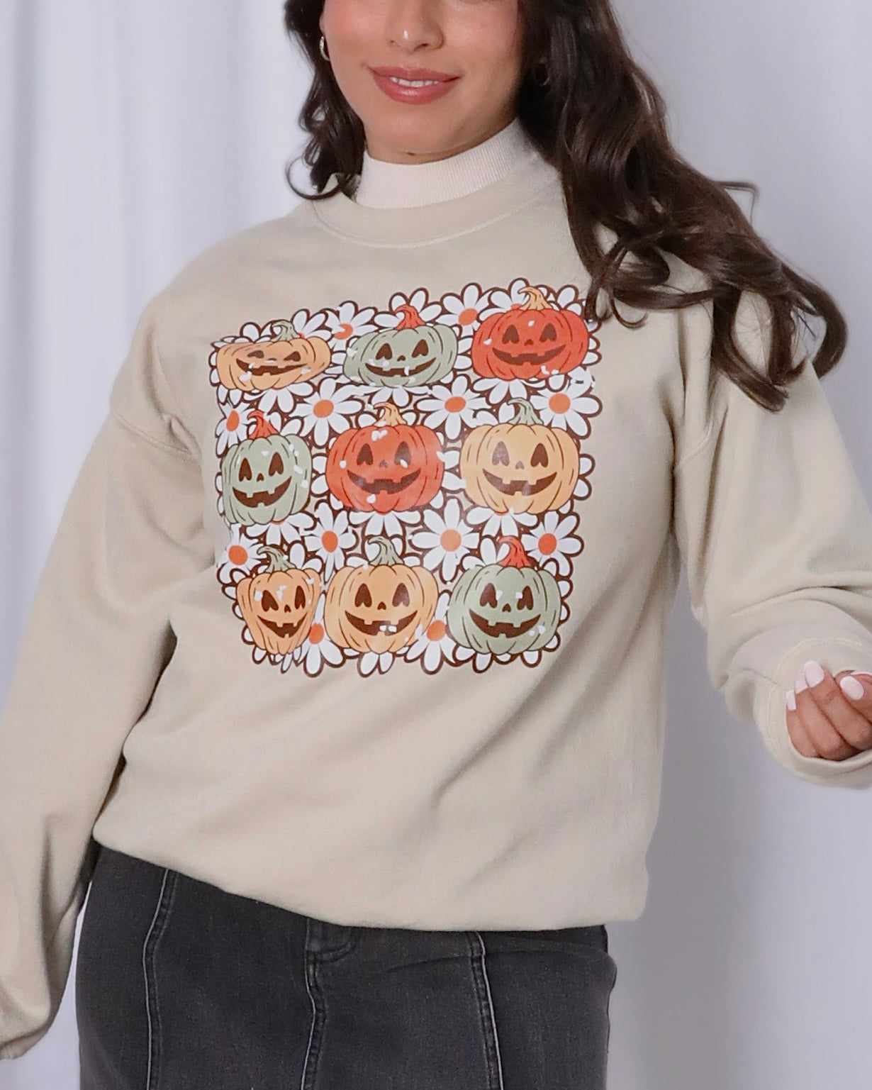 Daisy Pumpkin Crewneck Sweatshirt