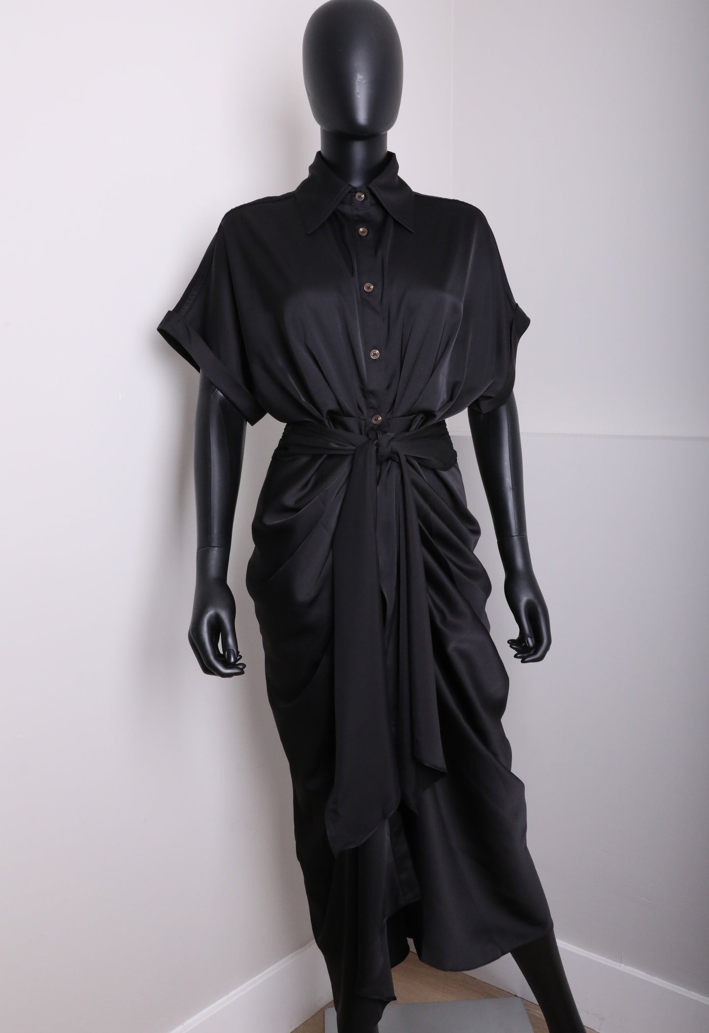 Tamara Satin Shirt Dress