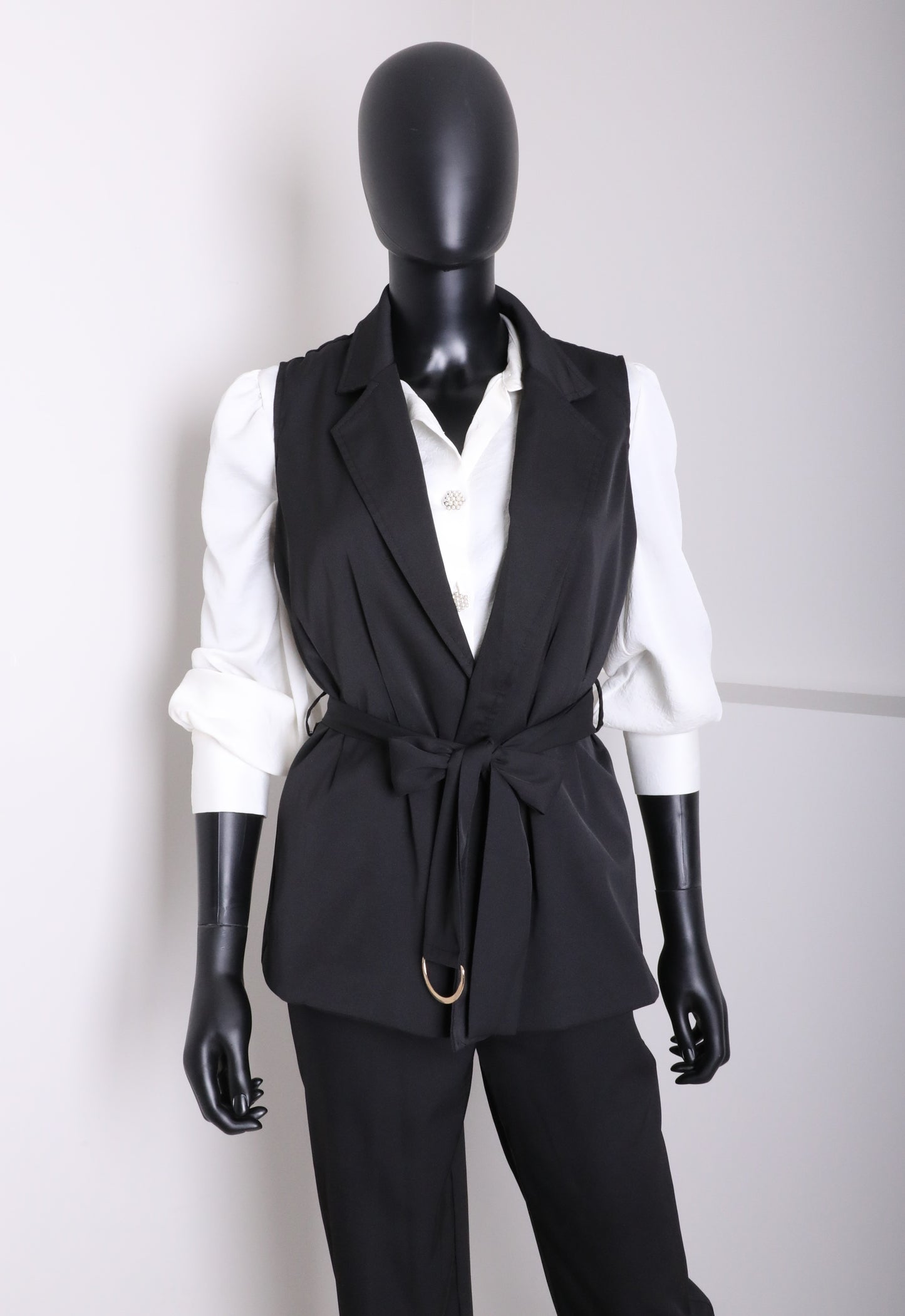 Belted Vest Blazer Set