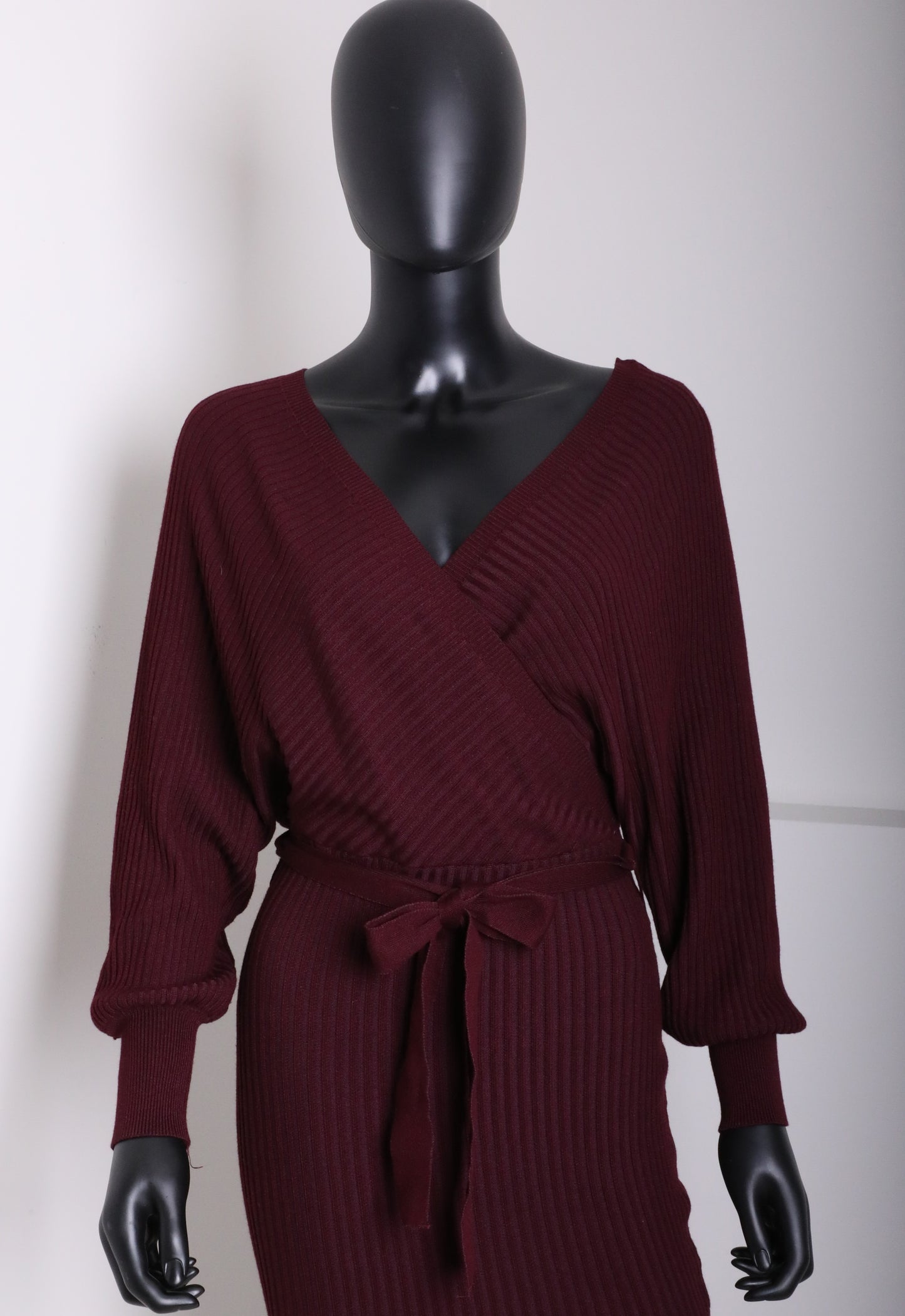 Wine Cozy Sweater Dress