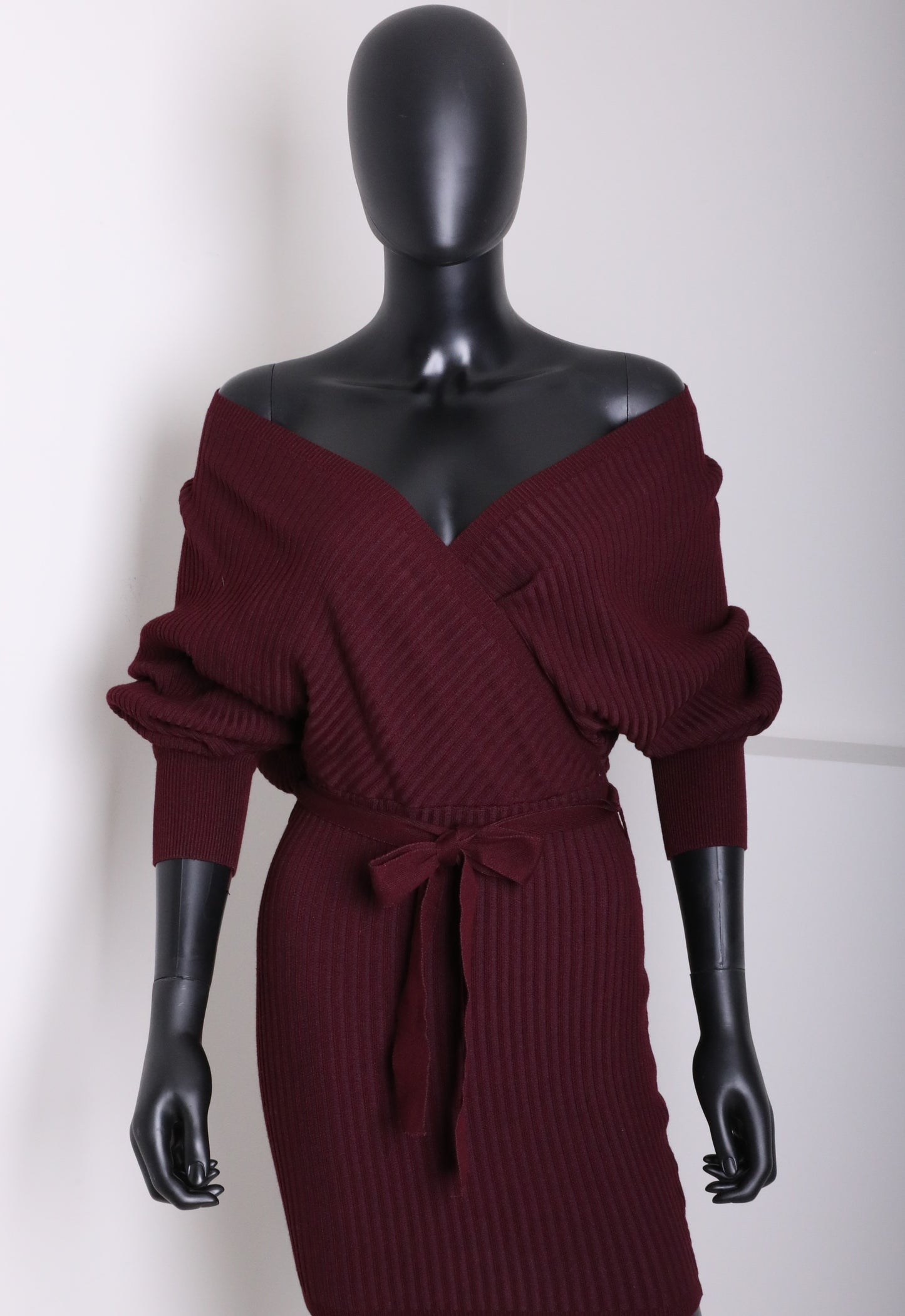 Wine Cozy Sweater Dress