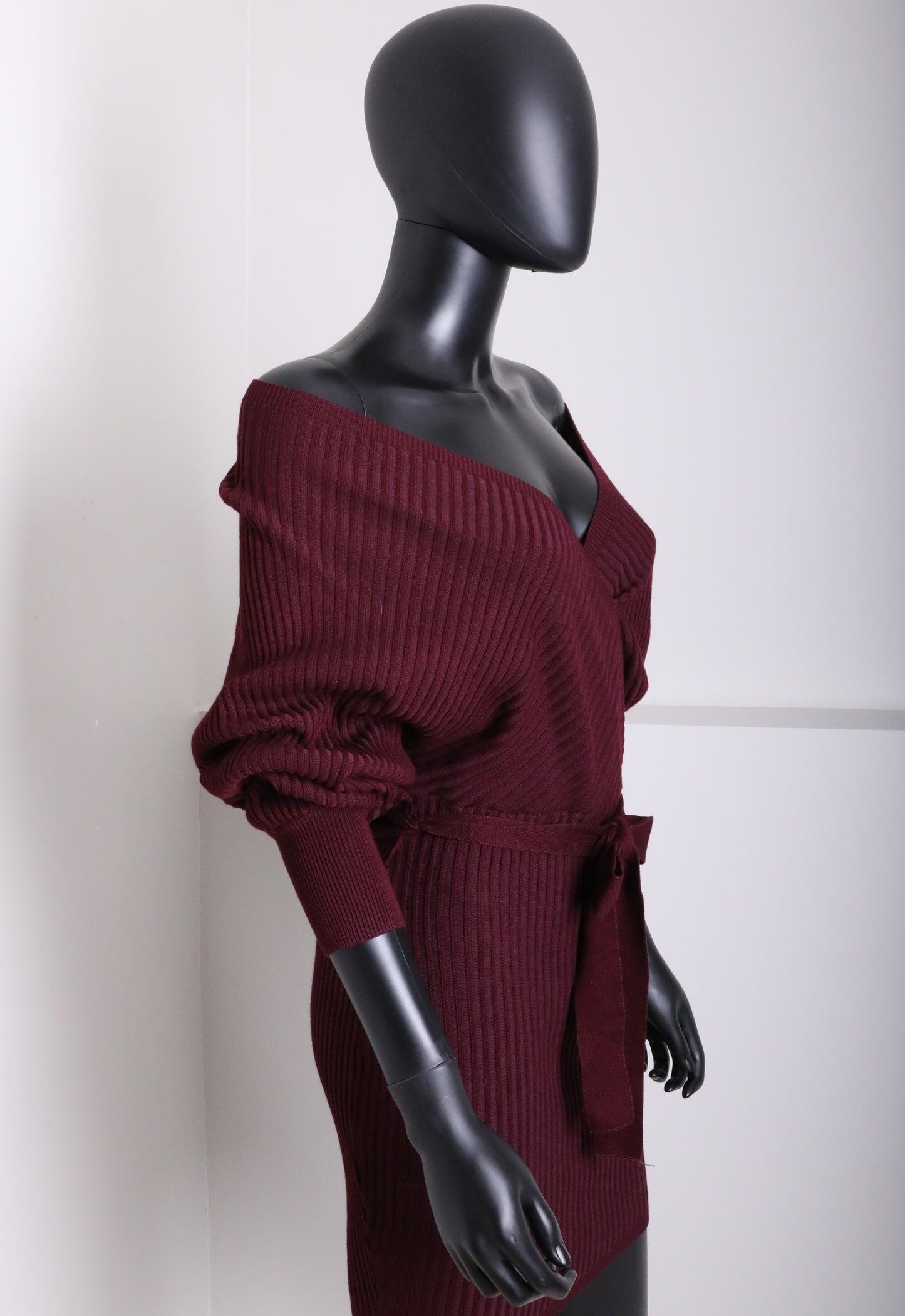 Wine Cozy Sweater Dress