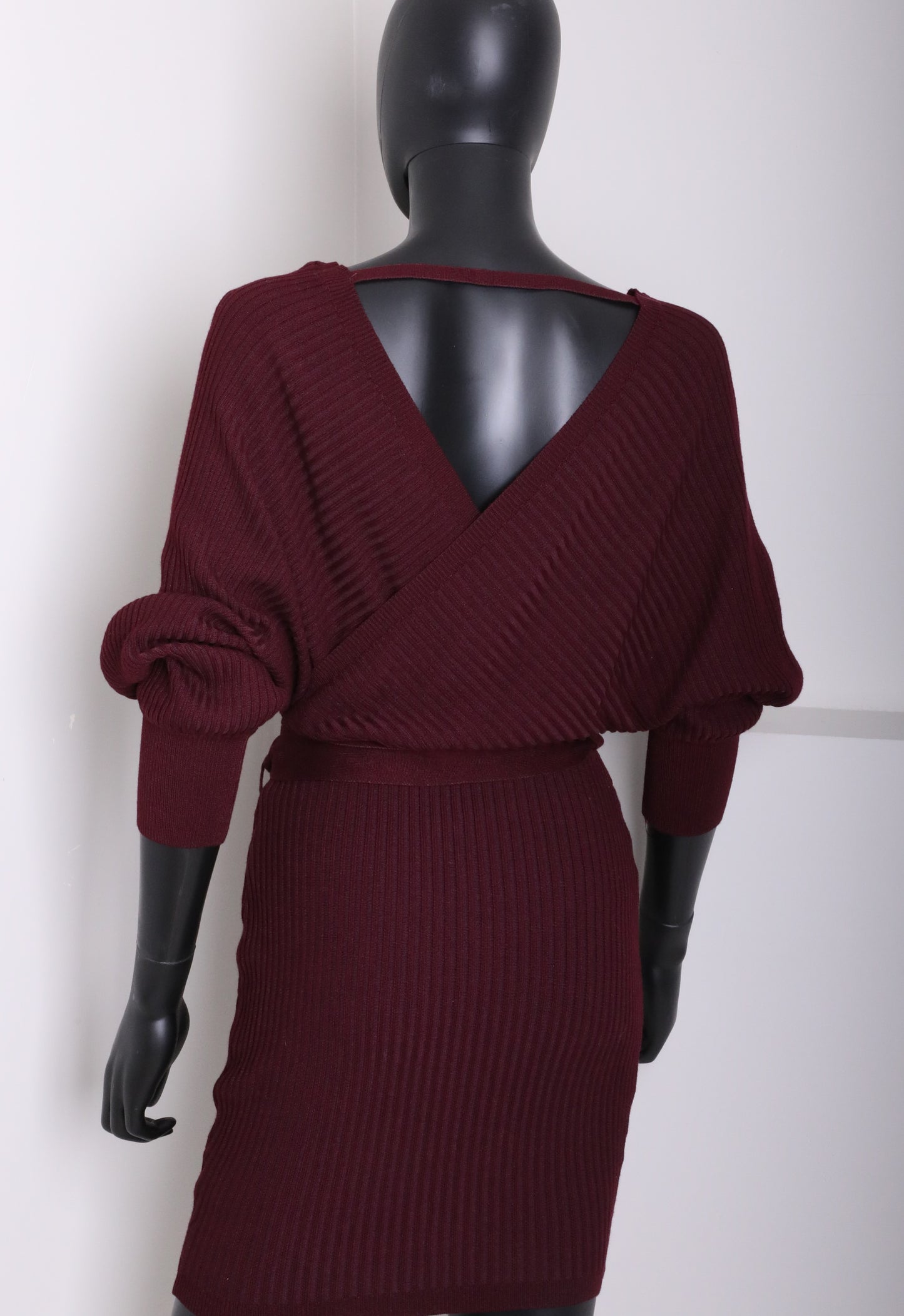 Wine Cozy Sweater Dress