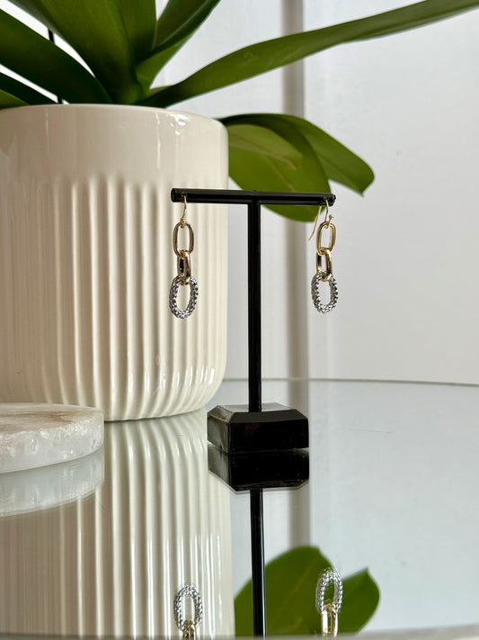Two Tone Chain Earrings