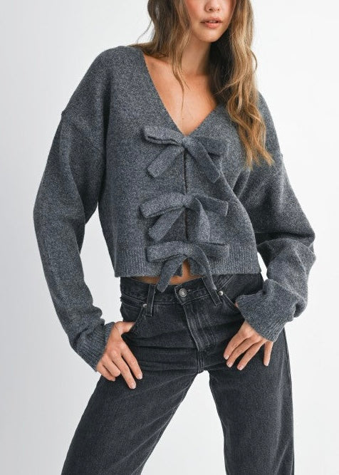 Paulina Bow Knit Sweater Top