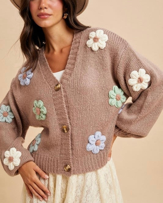Wendy Knitted Floral Cardigan