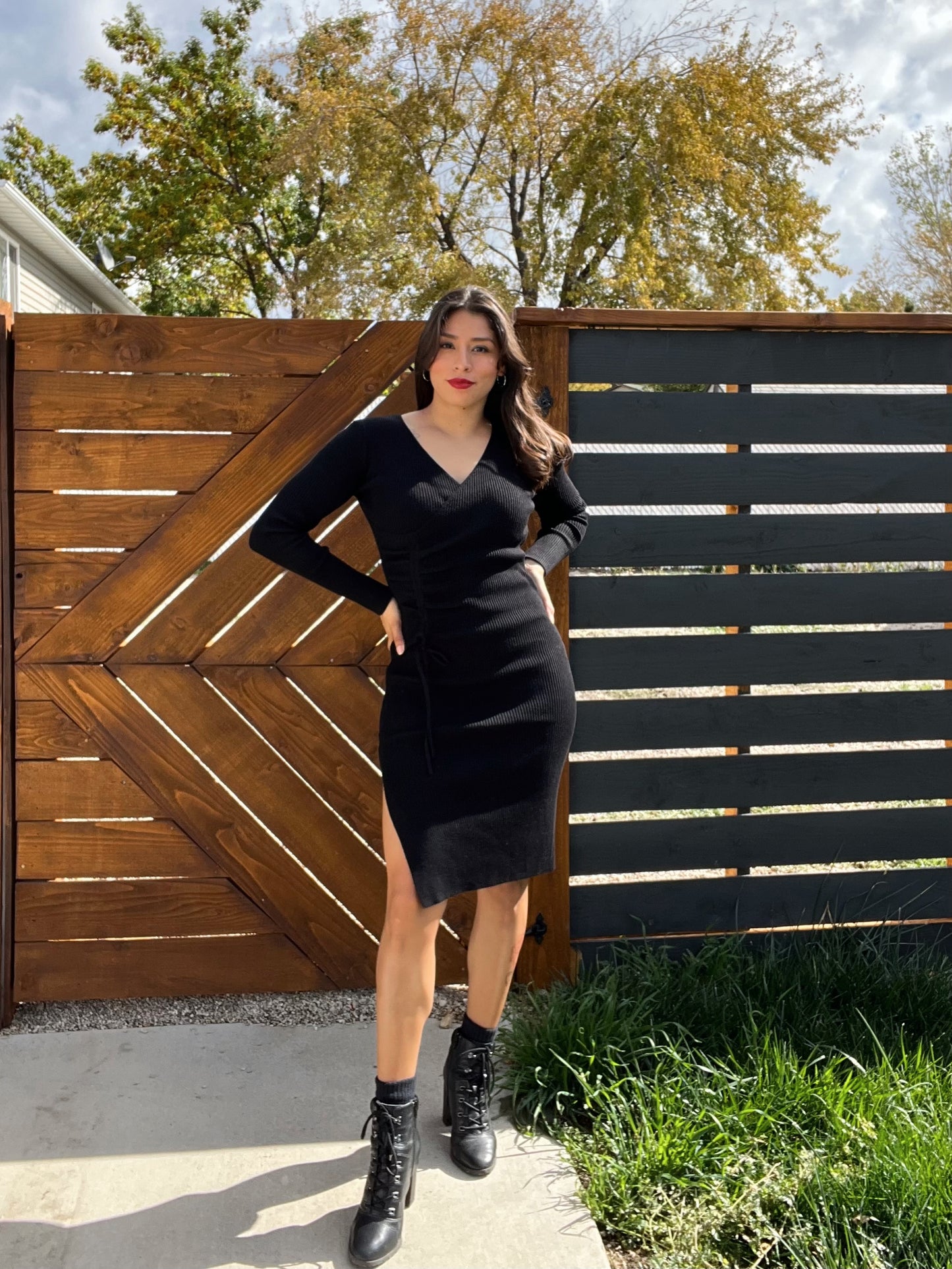 Sabrina Ribbed Sweater Dress