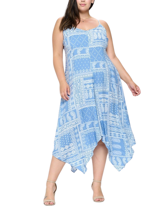 Bluestone Bandana Print Dress-PLUS SIZE