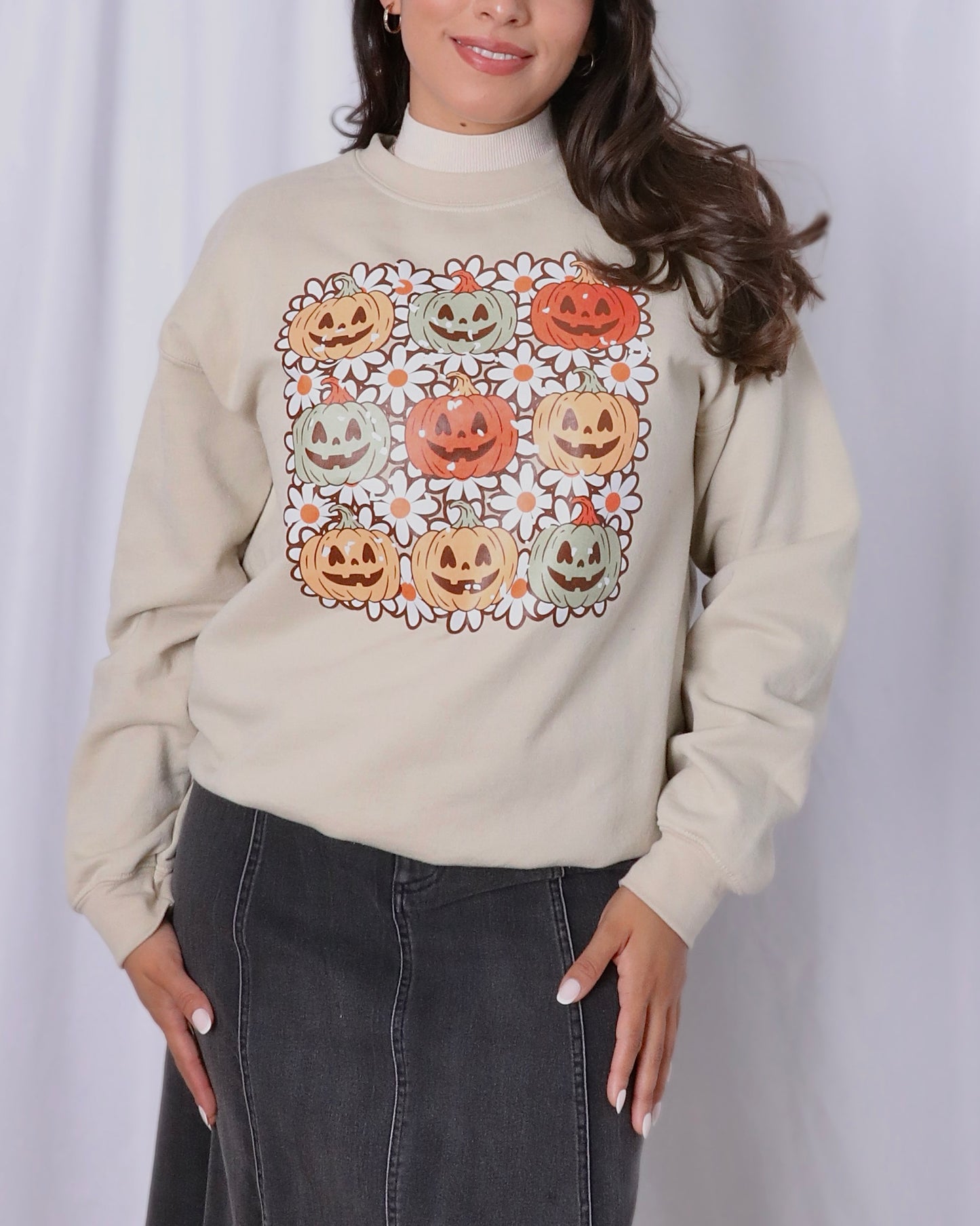 Daisy Pumpkin Crewneck Sweatshirt