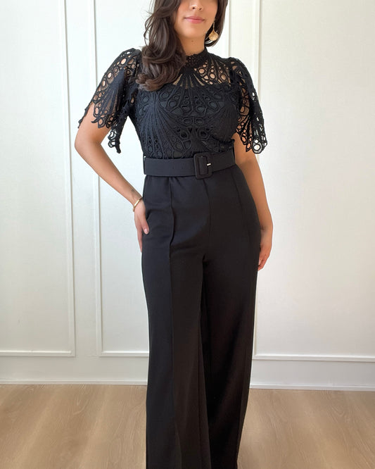 Elegant Black Lace Jumpsuit