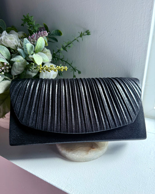 Metallic Pleated Clutch Handbag