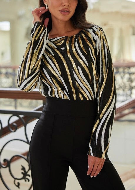 Elani Sequin Print Bodysuit