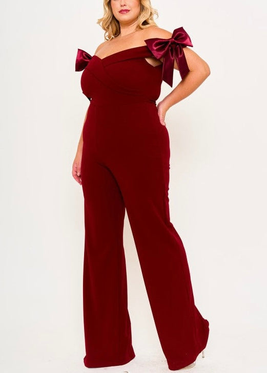 Sonia Bow Jumpsuit - Plus Size