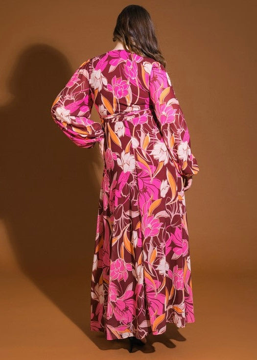 Cynthia Floral Print Maxi Dress-PLUS SIZE