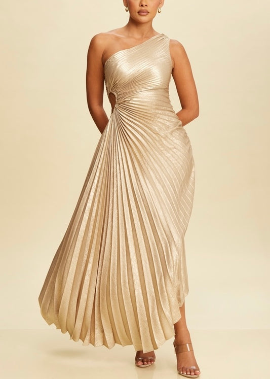 Esmé Metallic Pleated Dress