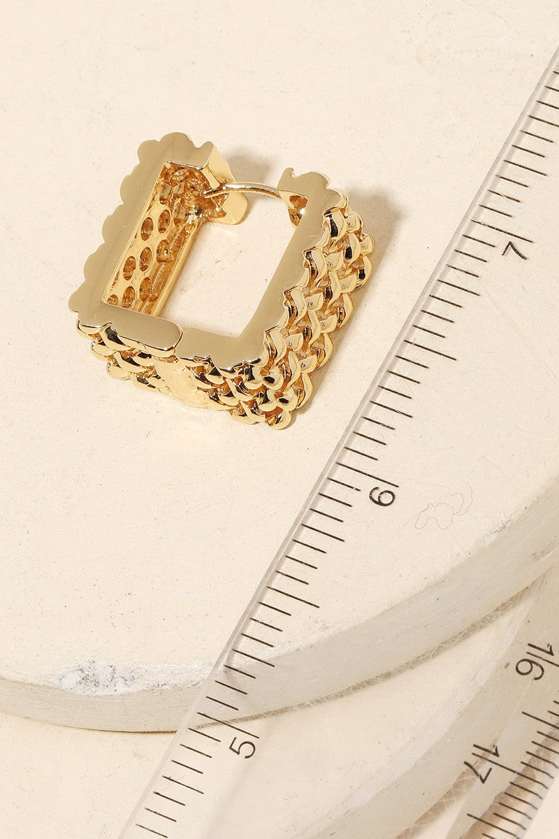 Braided Square Hoop Earrings