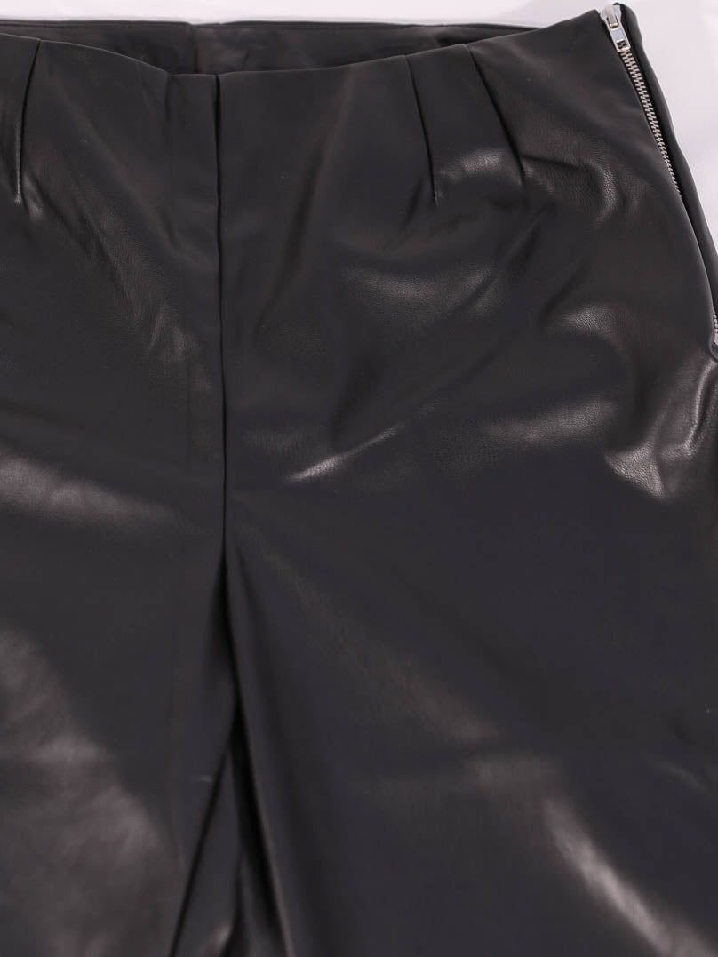 Vegan Leather High Rise Straight Pants