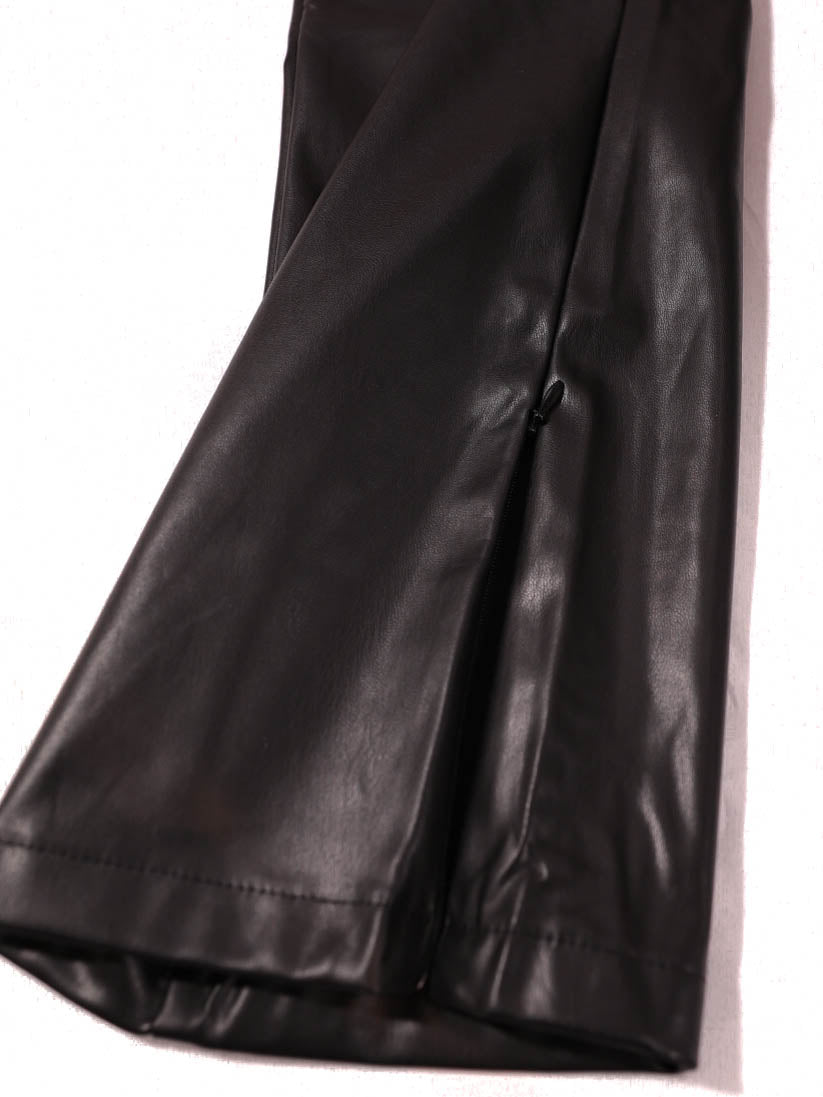 Vegan Leather High Rise Straight Pants